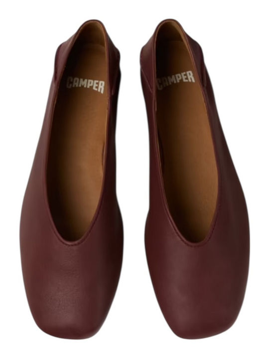 Casi Myra Leather Women's Ballerina Shoes Burgundy