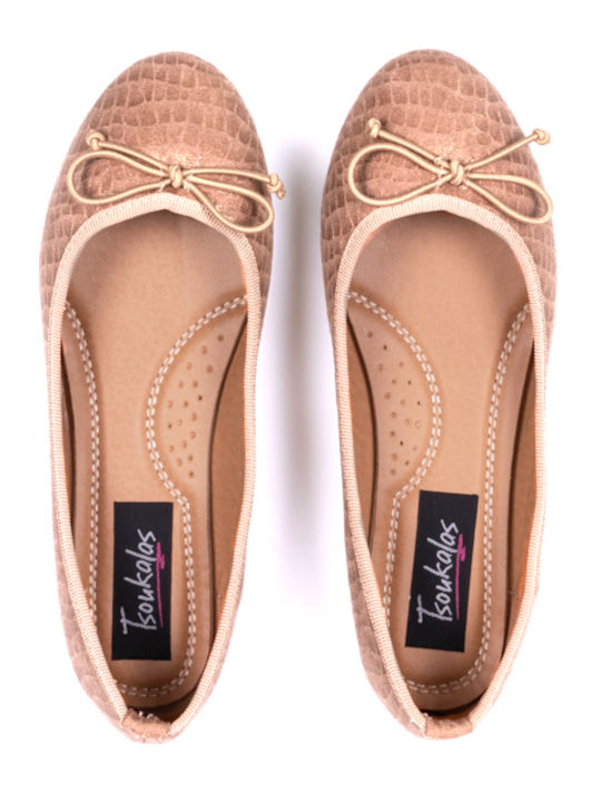 Wildleder Damen Ballerinas Beige