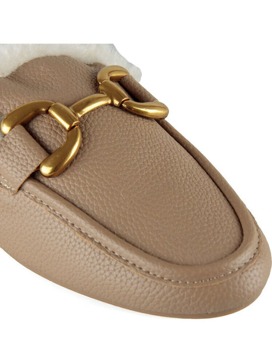 Mules With Heel In Brown Colour