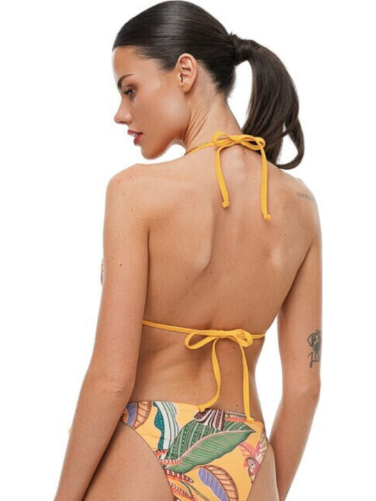 Bikini Triangle B Cup Floral Yellow