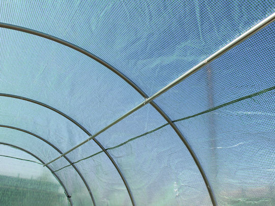 Seră De Grădină Tip Tunel Ramă Metalică 500x1000cm Verde 50mp Ușă Ramă Metalică