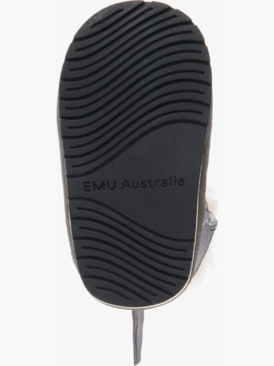 Emu Australia Ghete Din Piele Pentru Copii Cu Închidere Hoop & Loop Gri