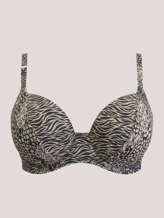 Set Bikini με Ελαφριά Ενίσχυση Ψηλόμεσο Animal Print