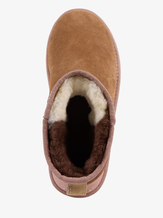 Ghete De Piele Dama Ankle Maro