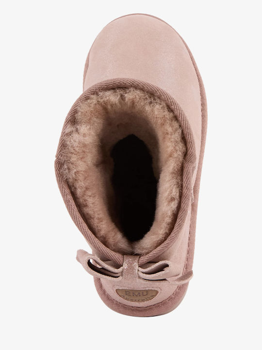 Leder Damen Stiefeletten Rosa