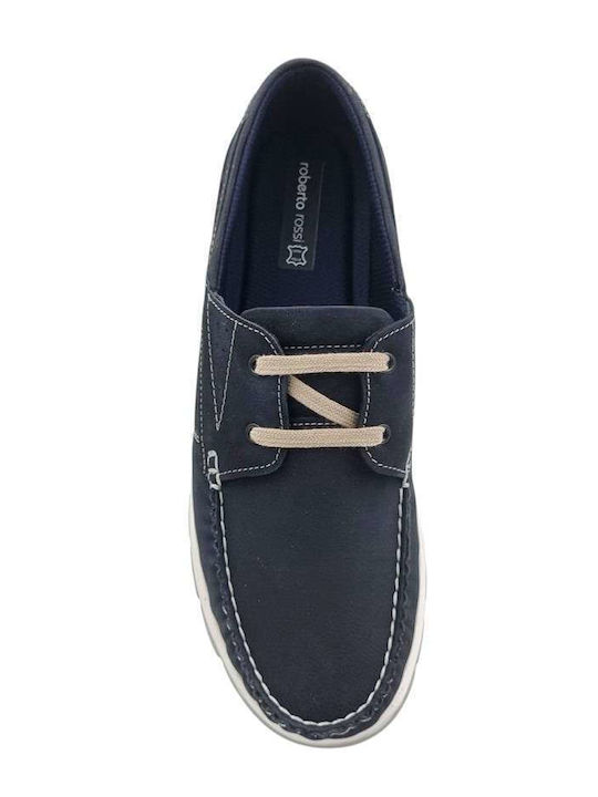 Leder Herren Mokassins in Blau Farbe
