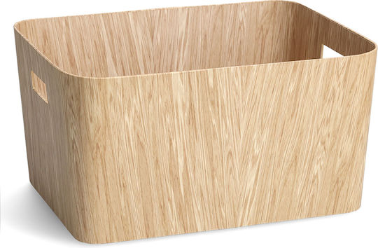 Hölzernes Aufbewahrungsbox mit Deckel Beiges 39.5x30.5x20.3cm
