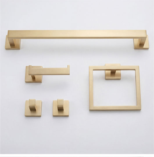 Naron An Der Wand Montiertes Badezimmerzubehör-Set Inox Gold 5 Stück Naron An Der Wand Montiertes Badezimmerzubehör-Set Inox Gold 5 Stück