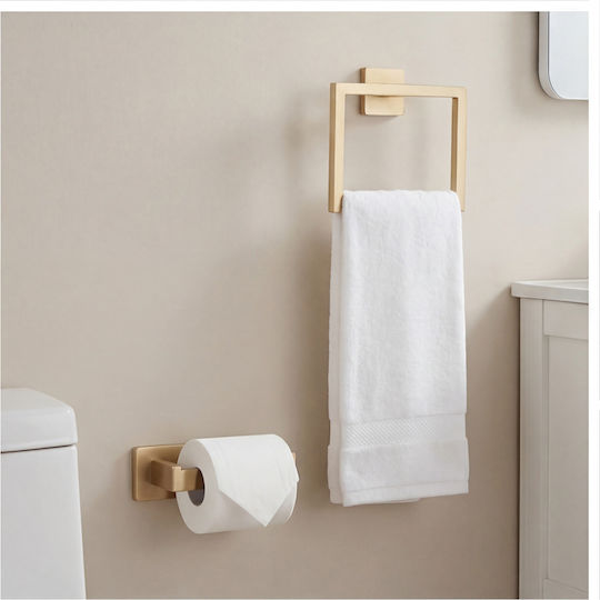 Naron Wall Mounted Bathroom Accessory Set Inox Gold 5 Pieces