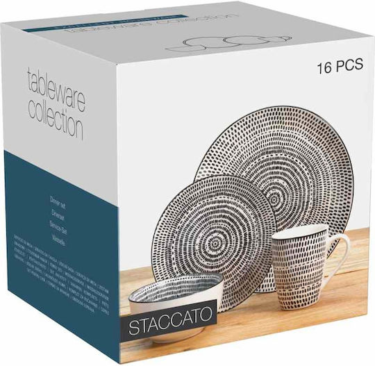 Excellent Houseware Σερβίτσιο Πιάτων από Πορσελάνη Λευκό 16τμχ