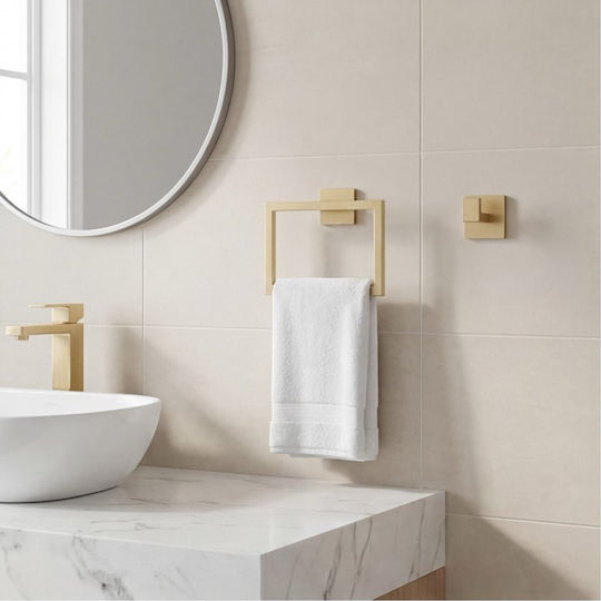 Naron Wall Mounted Bathroom Accessory Set Inox Gold 5 Pieces