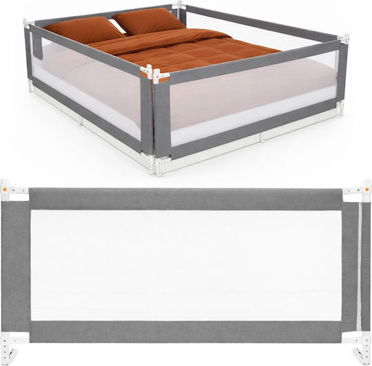 Bară de Protecție pentru Pat din Metal în Culoare Gri 210cm
