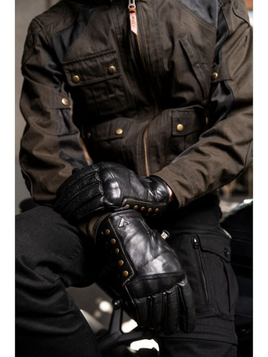 ByCity Thunder Summertime Men's Motorcycle Leather Gloves Black