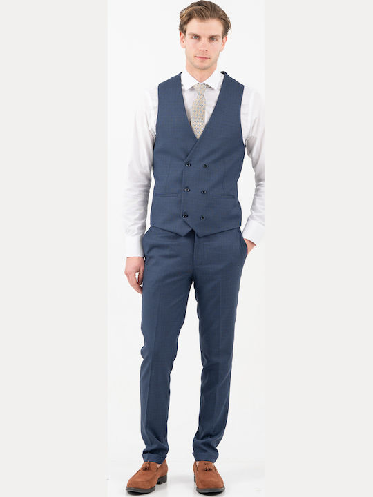 Men's Suit with Vest Blue