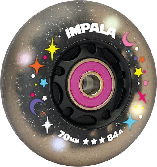 Impala Light Up Inline Wheels 4pk 70mm Black Twinkle