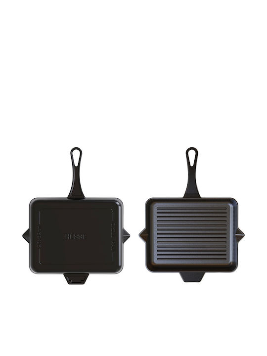 Hosse Grill Pan Cast Iron with Ceramic Coating 32cm