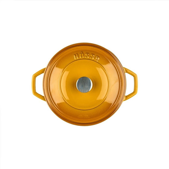 Hosse Deep Cast Iron Pot 0.765lt / 12cm Yellow