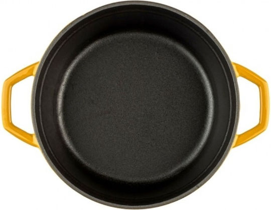Hosse Deep Cast Iron Pot 0.765lt / 12cm Yellow