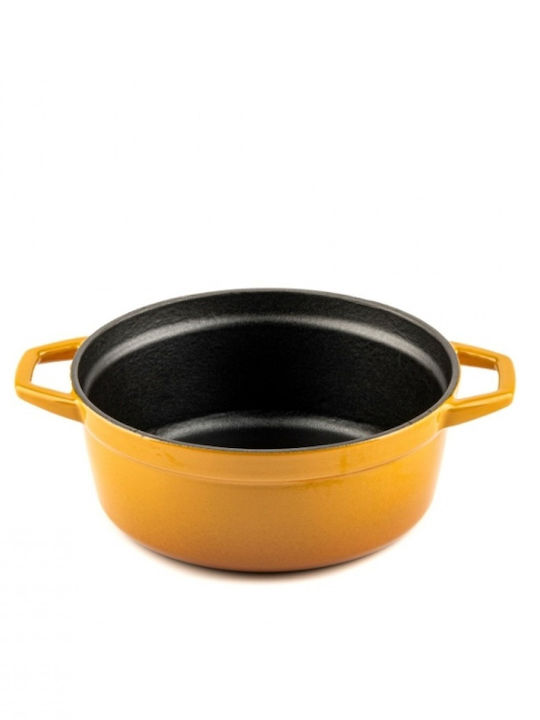 Hosse Deep Cast Iron Pot 6.1lt / 28cm Yellow