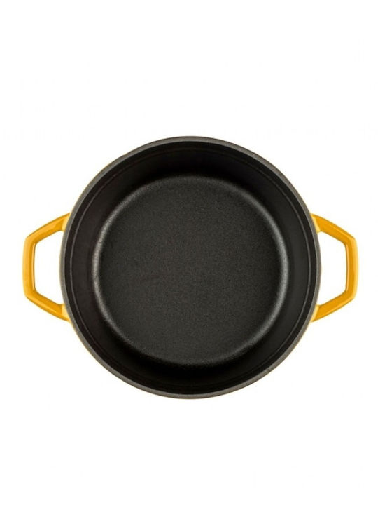 Hosse Deep Cast Iron Pot 6.1lt / 28cm Yellow