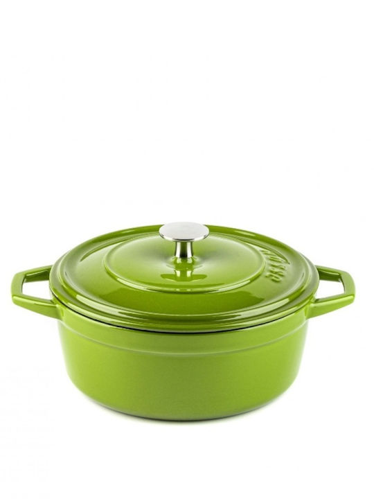Hosse Deep Cast Iron Pot 0.765lt / 12cm Green