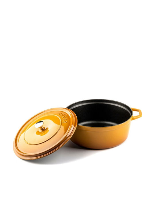 Hosse Deep Cast Iron Pot 4.4l 24cm Yellow