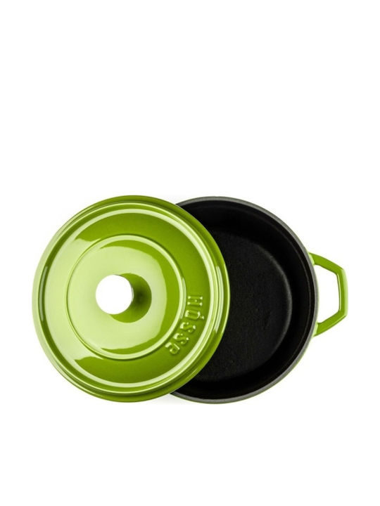 Hosse Deep Cast Iron Pot 0.765lt / 12cm Green