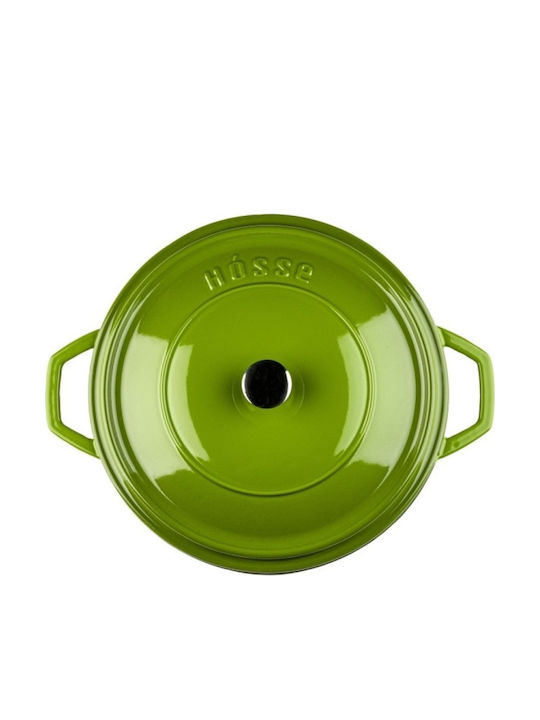 Hosse Deep Cast Iron Pot 3.15lt / 26cm Green