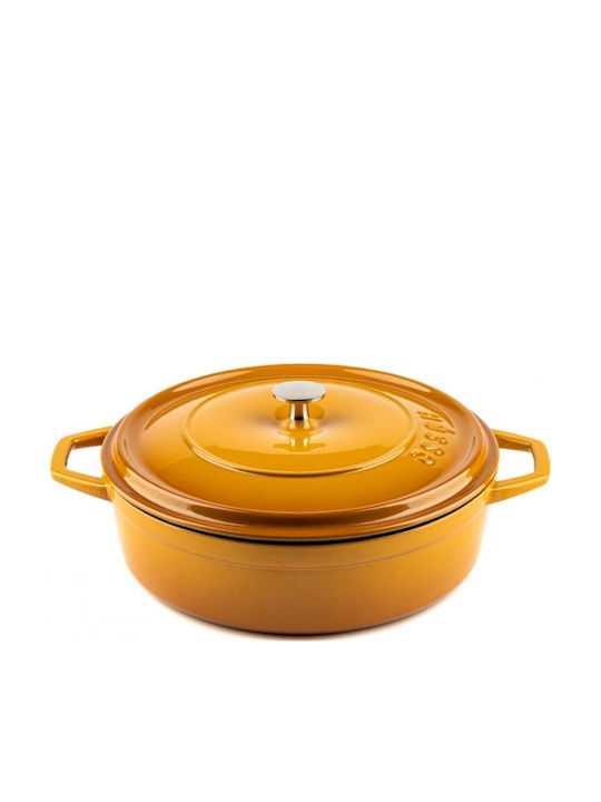 Hosse Deep Cast Iron Pot 3.4lt 28cm Yellow