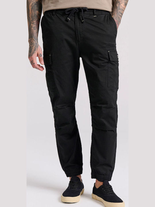 Pantaloni Elastic cu Croială Normală Black