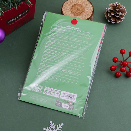Diy Christmas Series Painting Rhinestones Pattern Reindeer Card Postage Envelope
