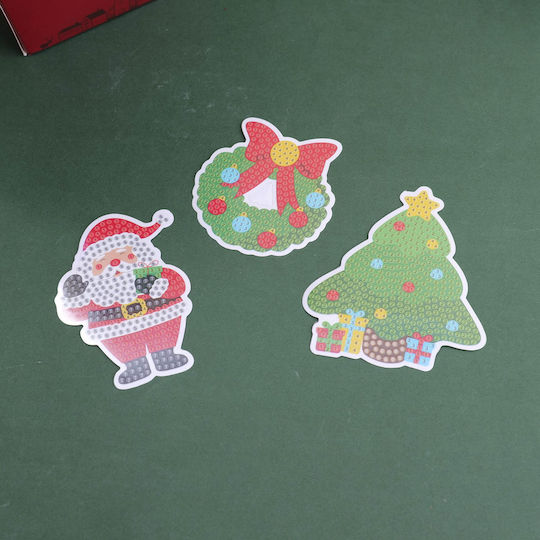 Diy Christmas Series Αυτοκόλλητα Στρας Άγιου Βασίλη 3 Τεμάχια