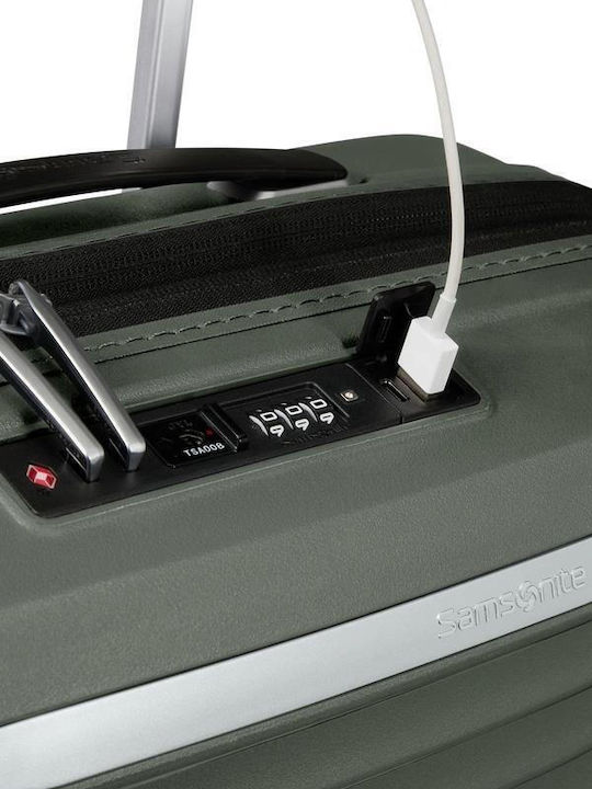 Samsonite Spinner Βαλίτσα Ταξιδίου Καμπίνας Σκληρή Μαύρο με 4 Ρόδες Ύψους 55εκ.