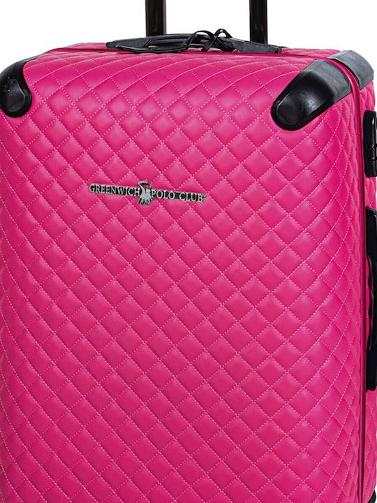 Das Home Μεσαία Βαλίτσα Ταξιδίου Σκληρή Fuchsia με 4 Ρόδες Ύψους 65εκ.