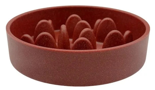 Madpet Plastic Slow Feeder Food Bowl for Dog & Cat 410ml 14cm in Red Color