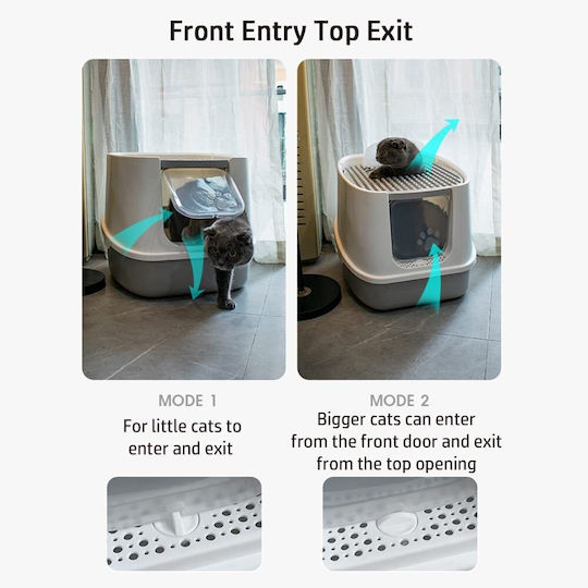 Animal Cat Toilet Closed with Sieve Gray L37 x W35cm