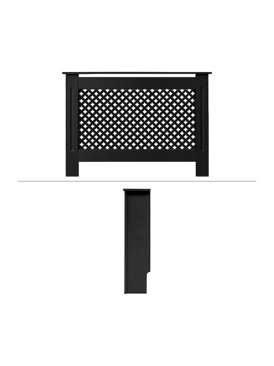 ECD Germany Diamond Pattern Radiator Cover in Black 112x19x82cm