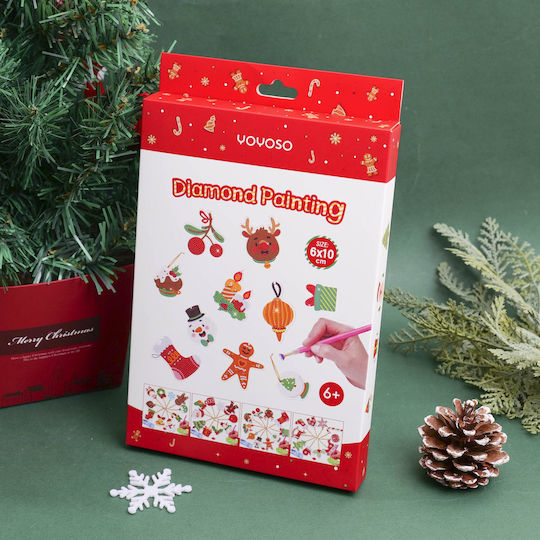 Diy Christmas Series Hanging Decorations Rhinestone Paper 10 Pieces