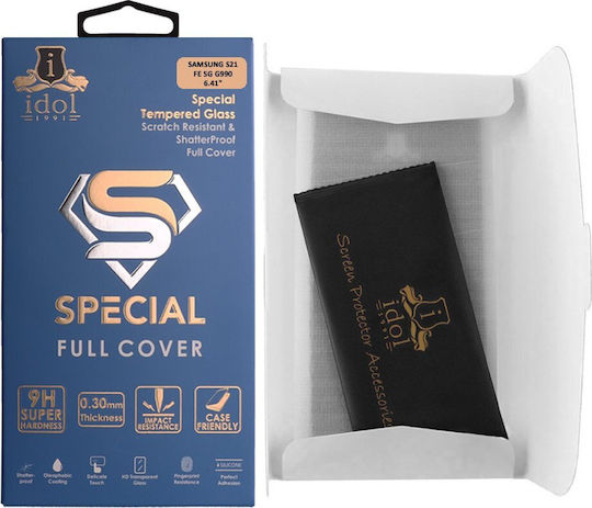 Idol 1991 0.25mm Full Glue Tempered Glass Black Galaxy S21 FE 5G