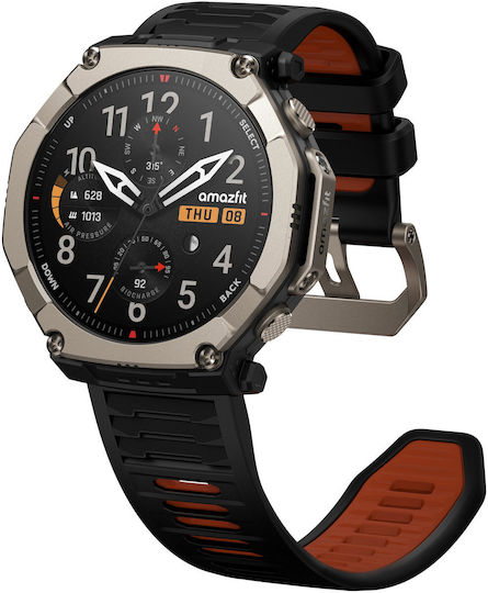 Amazfit T-Rex Ultra 2 Titanium 51mm Waterproof Smartwatch with Heart Rate Sensor Black