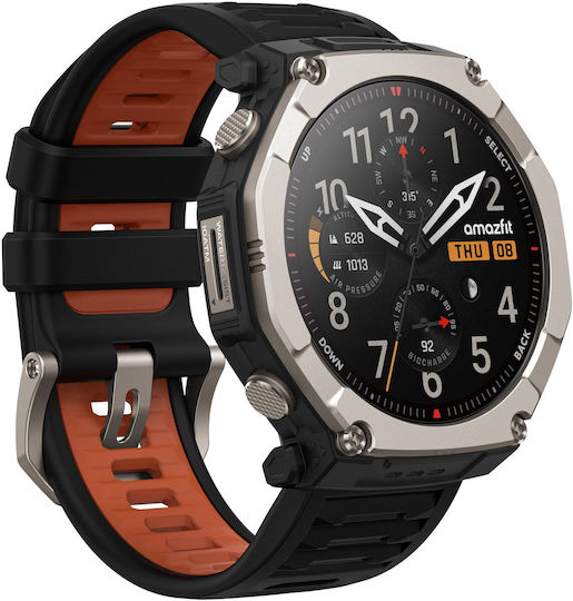 Amazfit T-Rex Ultra 2 Titanium 51mm Waterproof Smartwatch with Heart Rate Sensor Black