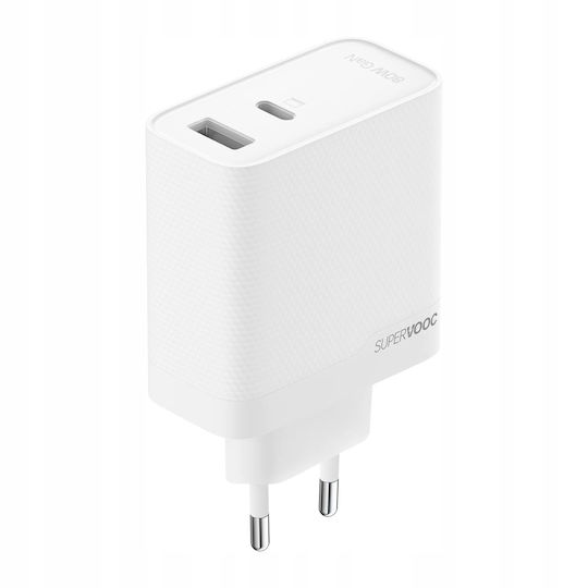 Realme Wireless Charger With USB-A Output Port And USB-C Output Port 80W White ACCSMREM0011