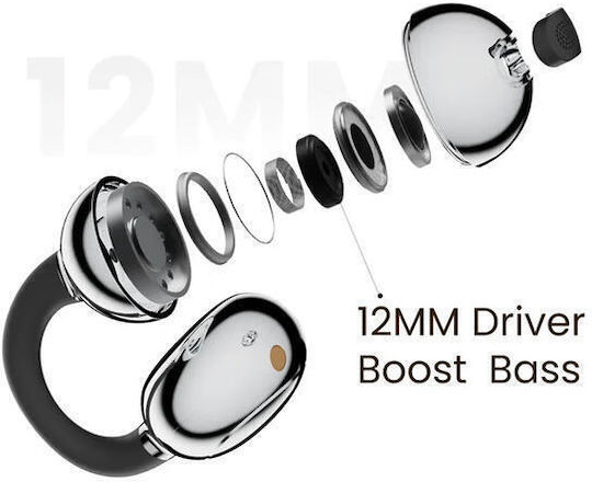 HiFuture FlexClip Open Ear Bluetooth Handsfree Ακουστικά με Αντοχή στον Ιδρώτα Μαύρα