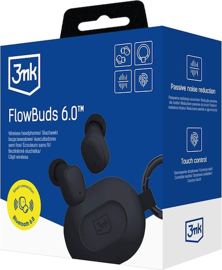 3MK FlowBuds 6.0 Casti Bluetooth Handsfree Cu Husă De Încărcare Negru