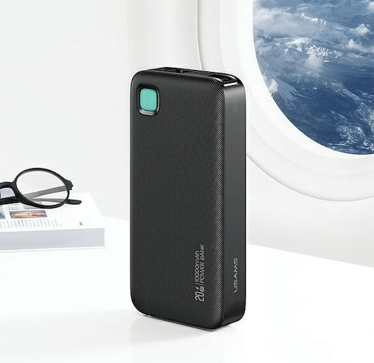 Usams CD224 Power Bank 10000mAh 20W mit USB-A Ausgangsanschlüsse und USB-C Ausgangsanschlüsse Lila
