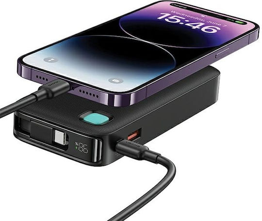 Usams CD224 Power Bank 10000mAh 20W mit USB-A Ausgangsanschlüsse und USB-C Ausgangsanschlüsse Lila