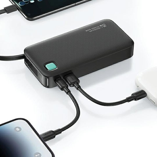 Usams CD224 Power Bank 10000mAh 20W mit USB-A Ausgangsanschlüsse und USB-C Ausgangsanschlüsse Lila