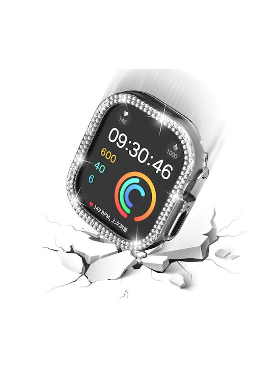Apple Watch Ultra 3 2 1 49mm Xdfind Double Row Diamond Hollow Θήκη Ρολογιού Pc Διαφανής