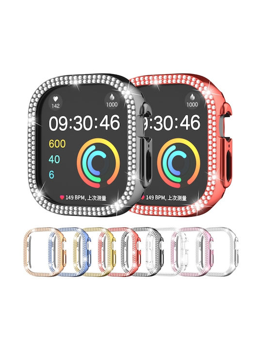 Apple Watch Ultra 3 2 1 49mm Xdfind Double Row Diamond Hollow Watch Case PC Gold