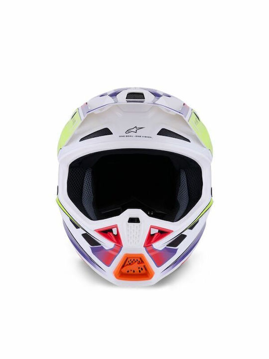 Alpinestars S-M7 Fuse White Gloss Κράνος Μηχανής Motocross ECE 22.06